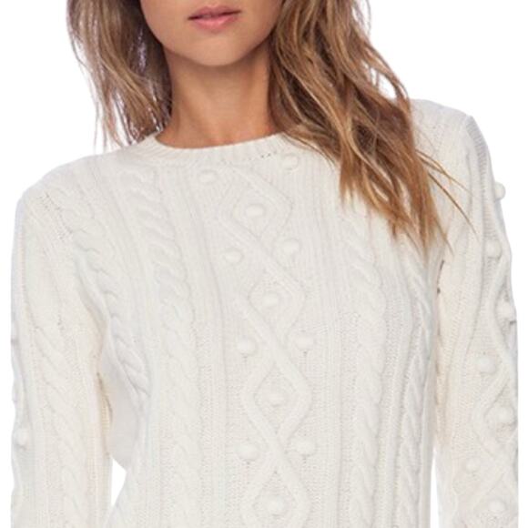 Valentino Red Virgin Wool Cashmere Cable Knit Quiet Luxury Cream Sweater Size XS - Picture 3 of 12